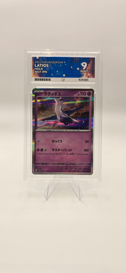ACE Grading 9 Mint Latios Holo 027/066 Ancient Roar Japanese Pokémon Card